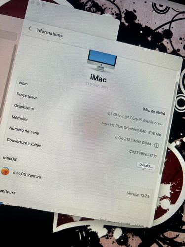 Imac 2017 8g 1to ssd - 21,