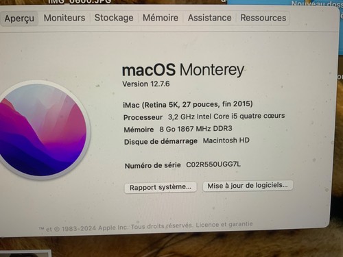 Imac pouces 2015 bon état - imac,